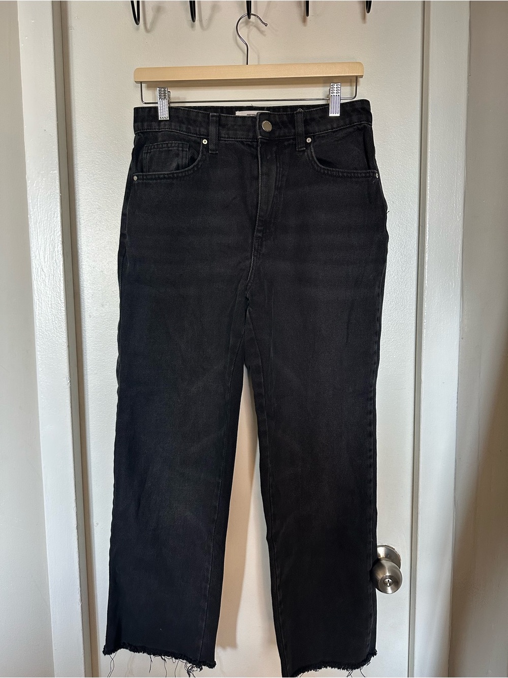 Cotton-On Black Straight-Leg Jeans
